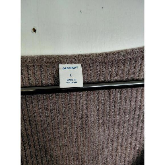 Old Navy Dress Womens S Maxi Tie Waist Brown Ribbed Knit Sweater Short Sleeve - Picture 5 of 8
